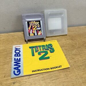 Game Boy Tetris 2 Nintendo Instruction Manual Game & Case - Tested & Working!